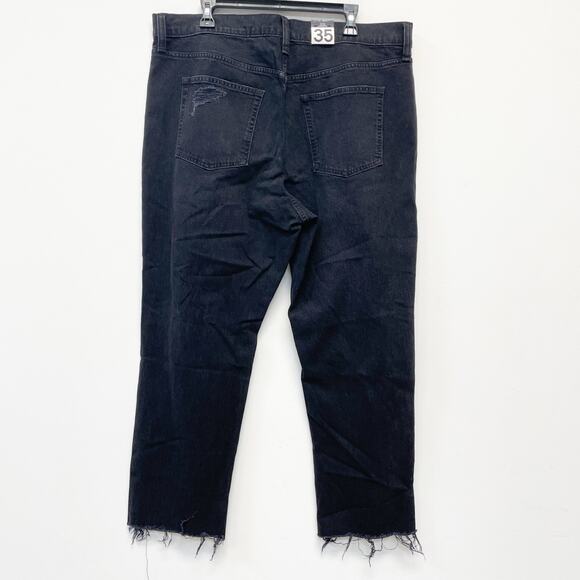 Gap Women's Cheeky Straight High Rise Distressed Black Jeans Size 35 - Picture 5 of 5